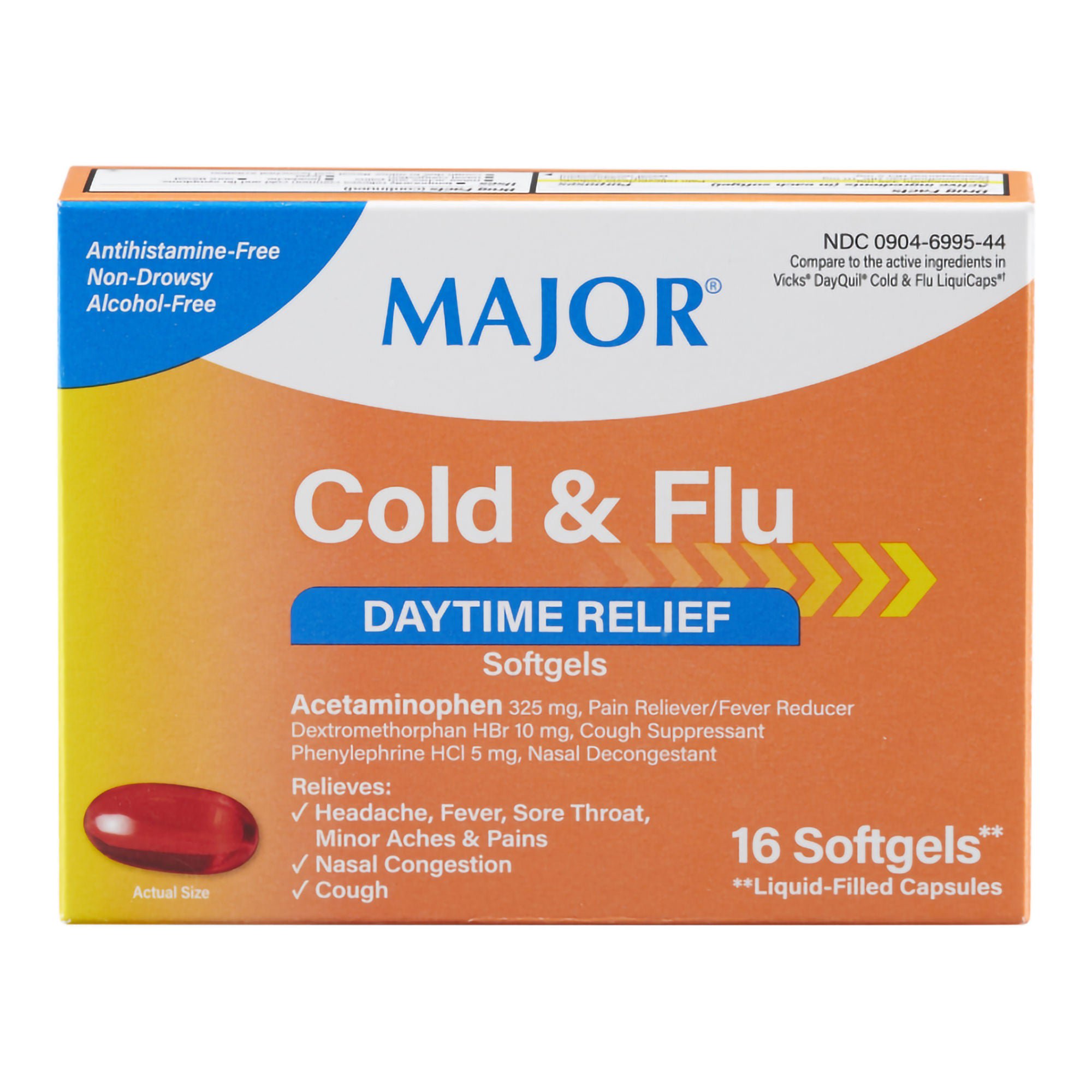 Major Pharmaceuticals COLD & FLU, CAP SGEL 10-5-325MG (16/BT)