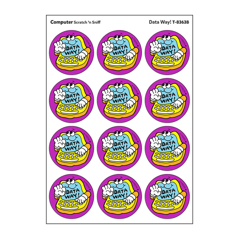 Data Way!/Computer scent Retro Scratch 'n Sniff Stinky Stickers®, 24 ct.