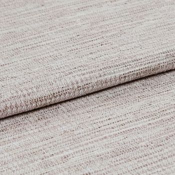 Beige-pink woven fabric with a coarse, looped texture, folded once and overlapping, shown in a close-up studio shot with soft, even lighting highlighting the weave.