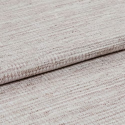 Beige-pink woven fabric with a coarse, looped texture, folded once and overlapping, shown in a close-up studio shot with soft, even lighting highlighting the weave.