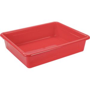 Flat Storage Tray, Red, Pack of 5