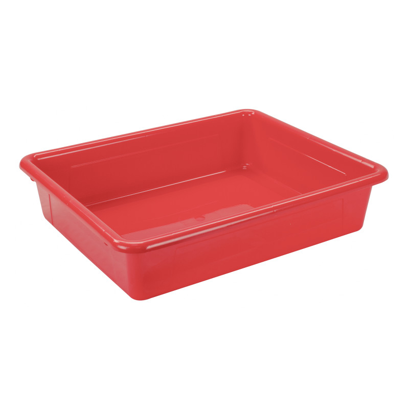 Flat Storage Tray, Red, Pack of 5