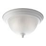 2-Light Flush Mount, Ribbed Glass Finish, White