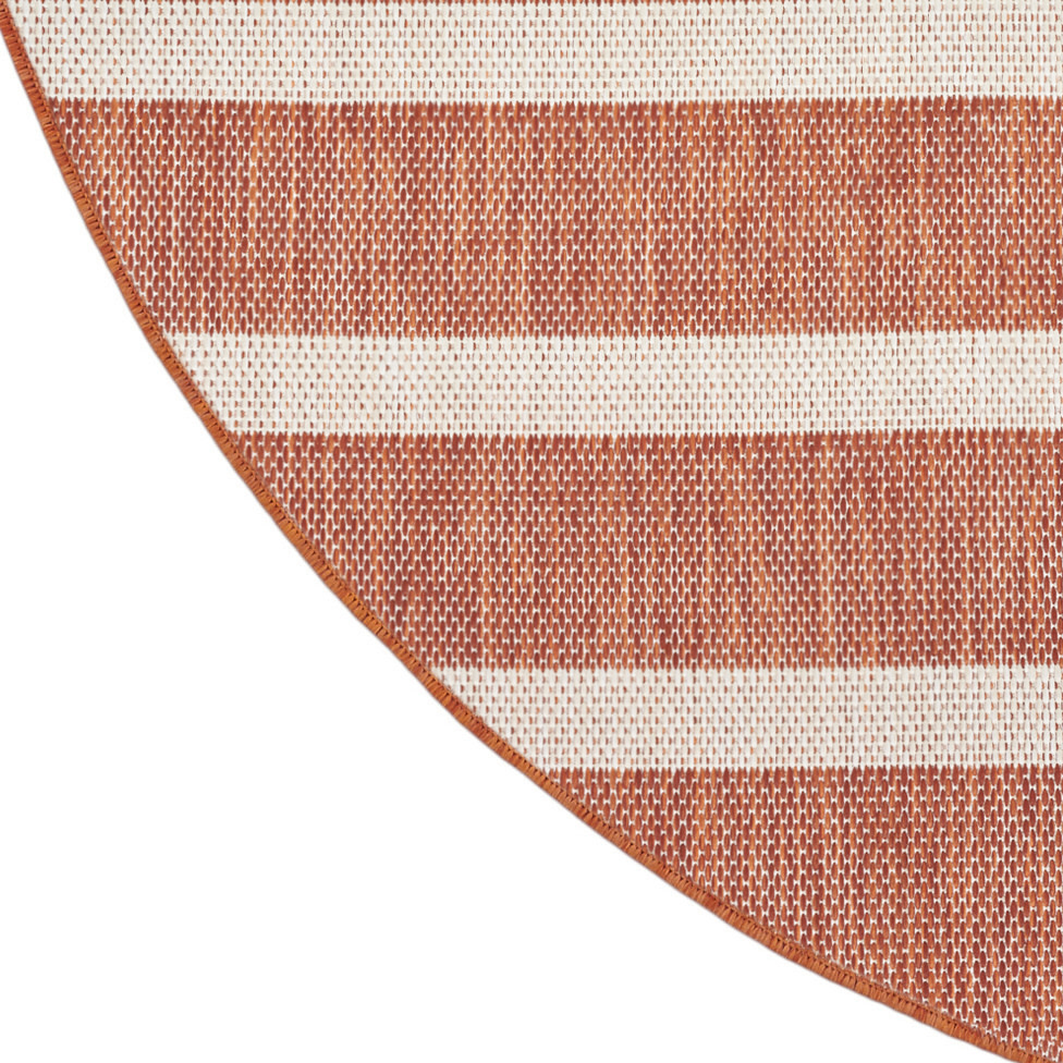 Nourison Positano 6' x Round Terracotta Ivory Modern Rug