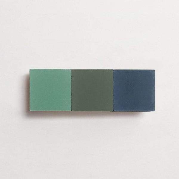cement: mythology checkerboard | foxglove | grande | matte | trio | kelly, leaf + federal blue | sample 