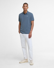 Tartan Pique Polo Shirt Blue Stone