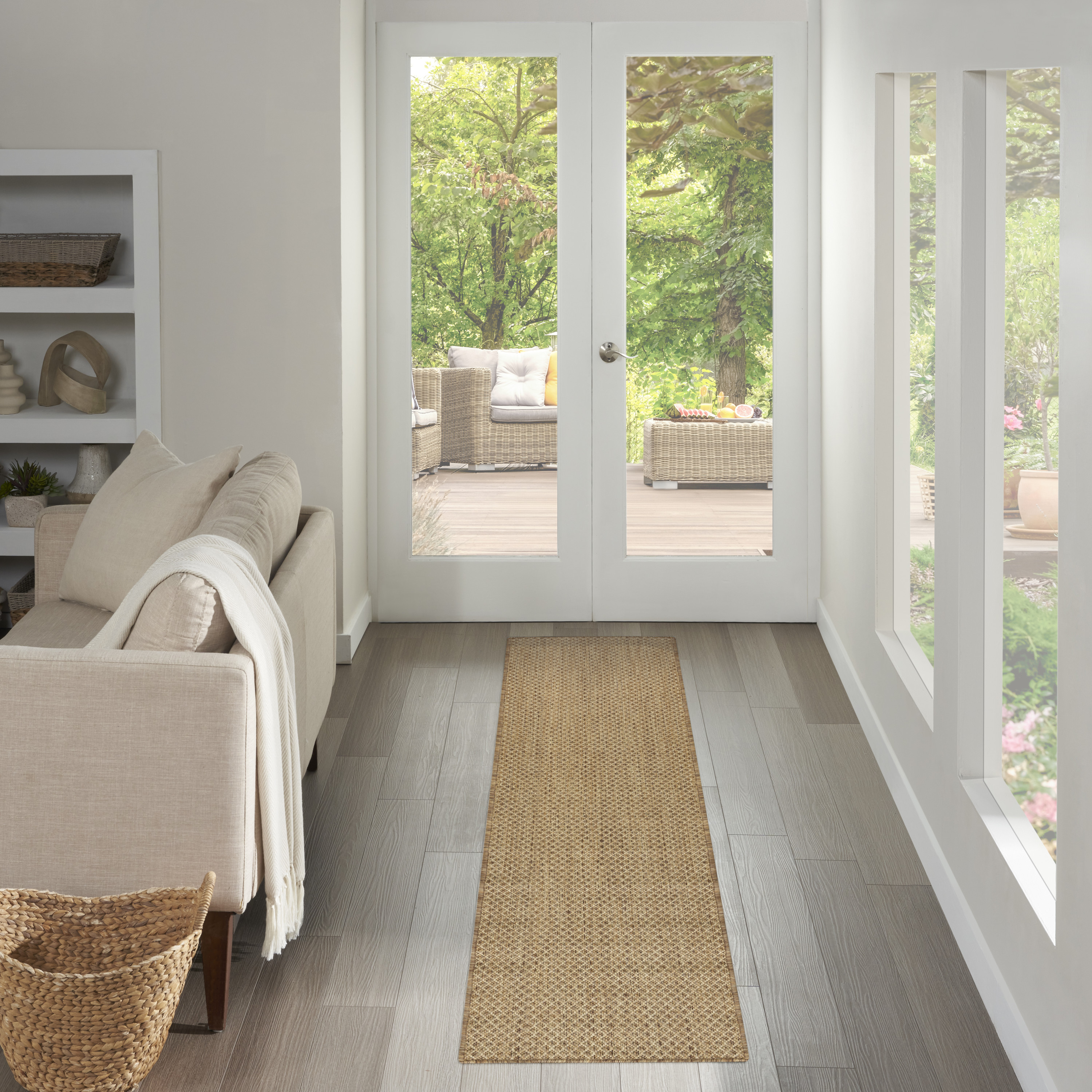 Nourison Courtyard 2'2" x 10' Jute Modern Rug