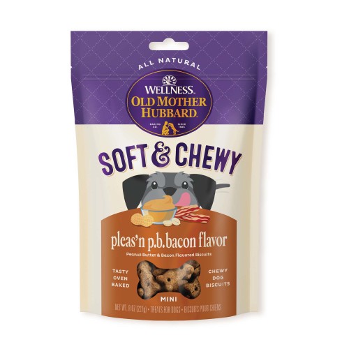 Old Mother Hubbard Soft & Chewy Pleas’N P.B. Bacon Flavor Front packaging
