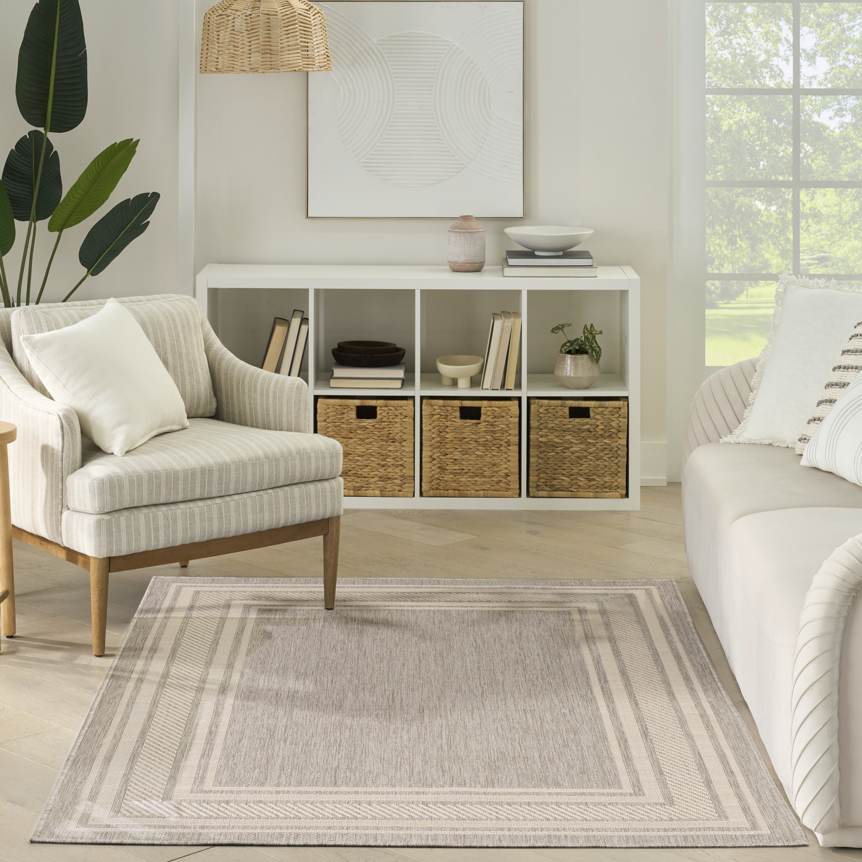 Nourison Horizon Indoor/Outdoor 6' x 9' Grey Modern Rug