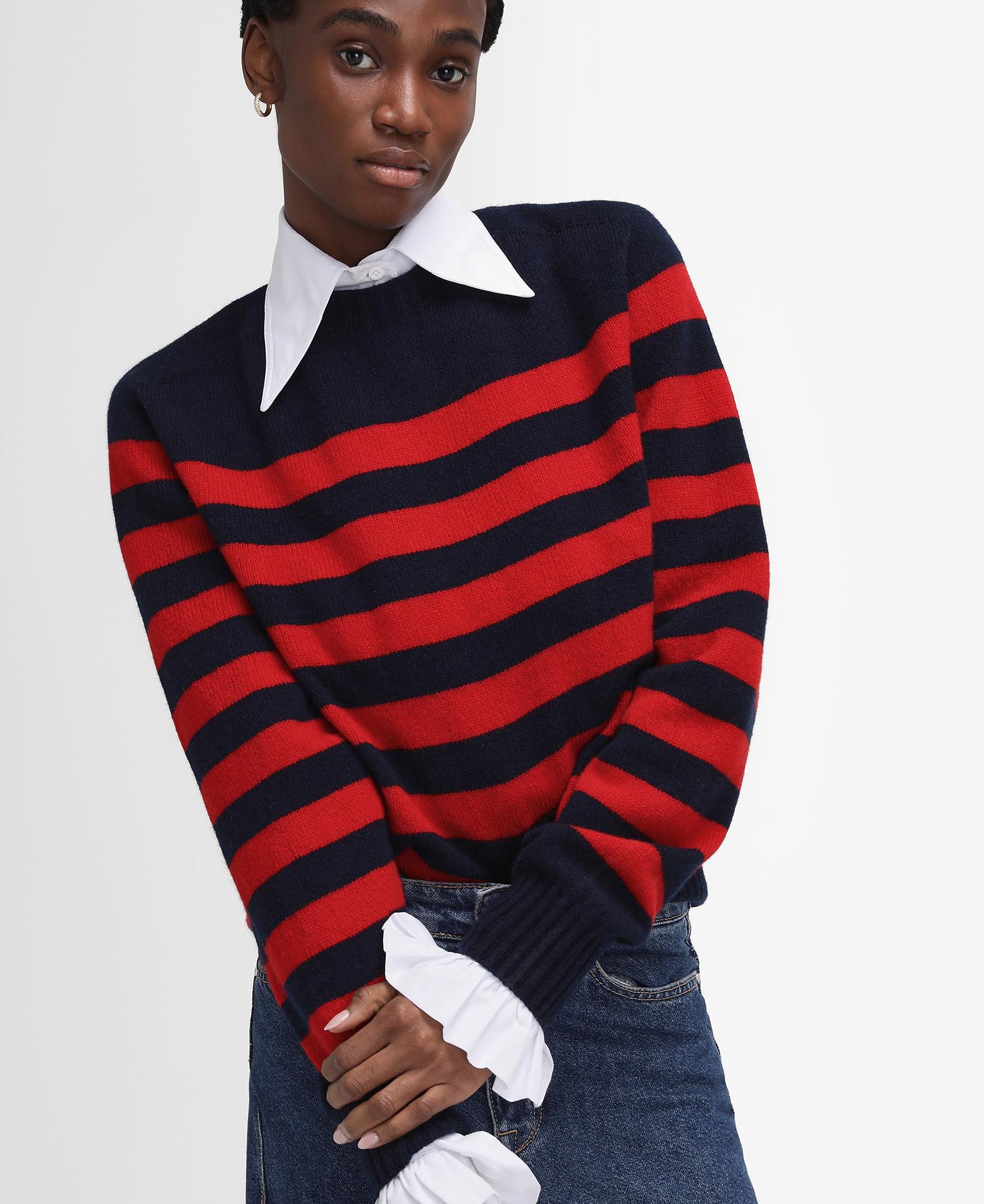 Barbour The Edit by Alexa Dominic Striped Crew Neck Jumper image number 3