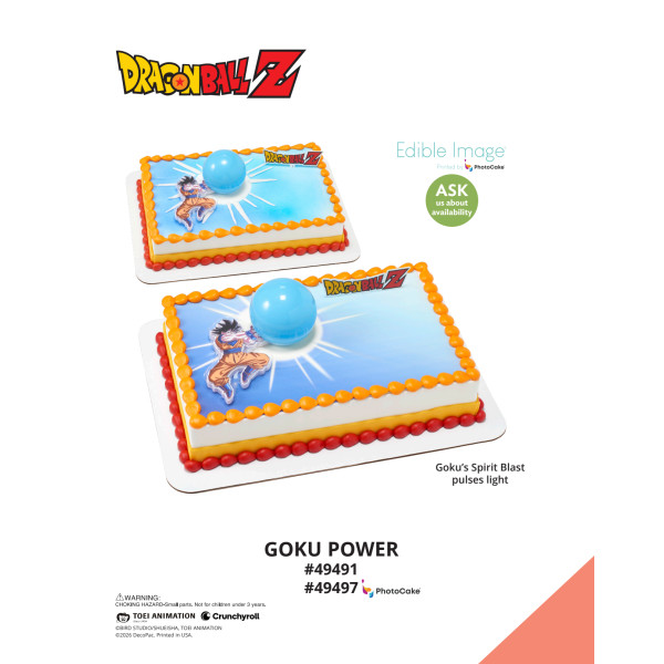 Dragon Ball Z Goku Power The Magic of Cakes® PhotoCake® Enhanced Background and Icing Page