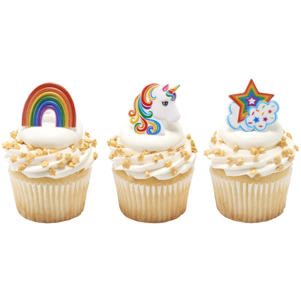 Rainbow Unicorn Assortment Cupcake Rings