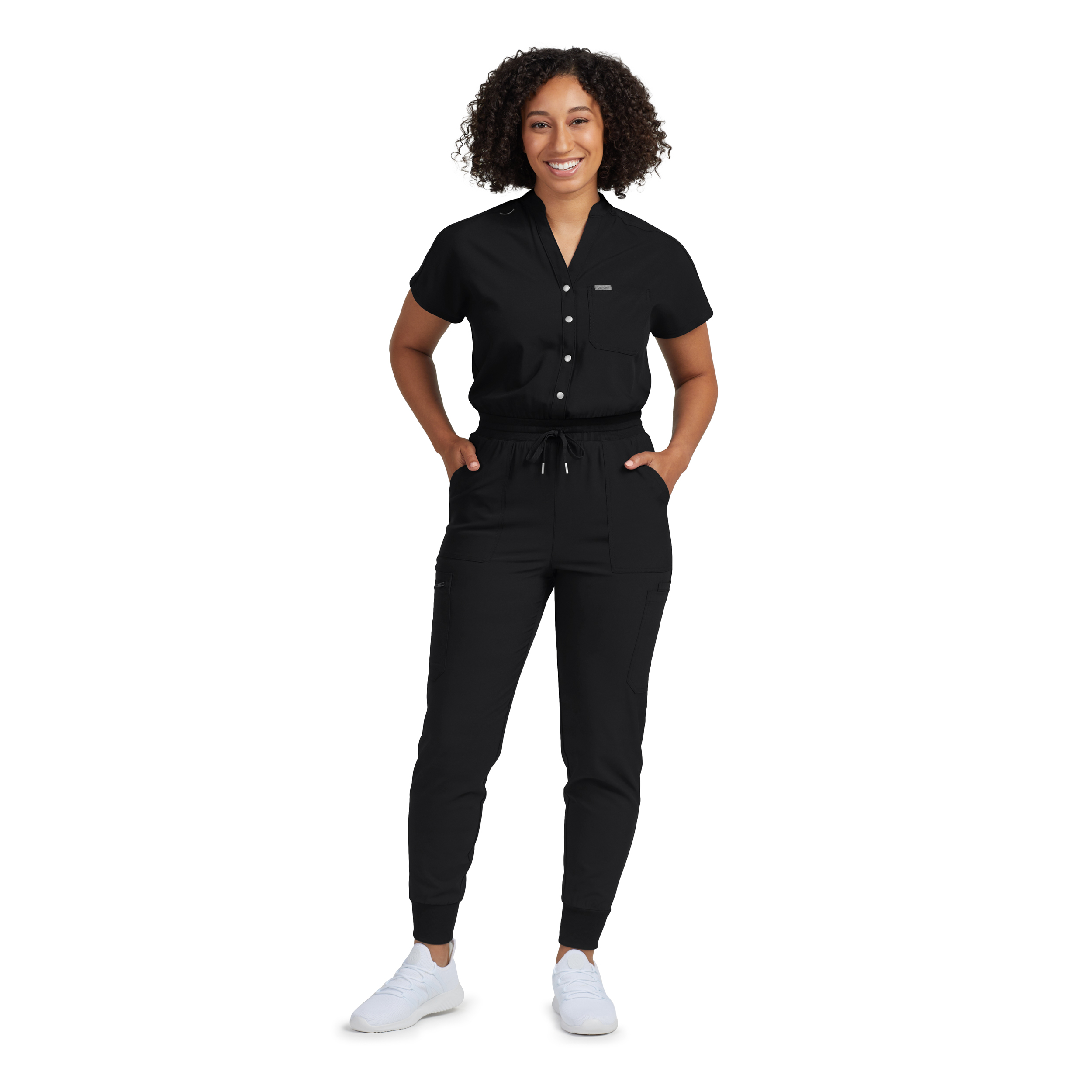 Landau Forward Women&#8216;s 8-Pocket Cargo Scrub Jumpsuit-Landau