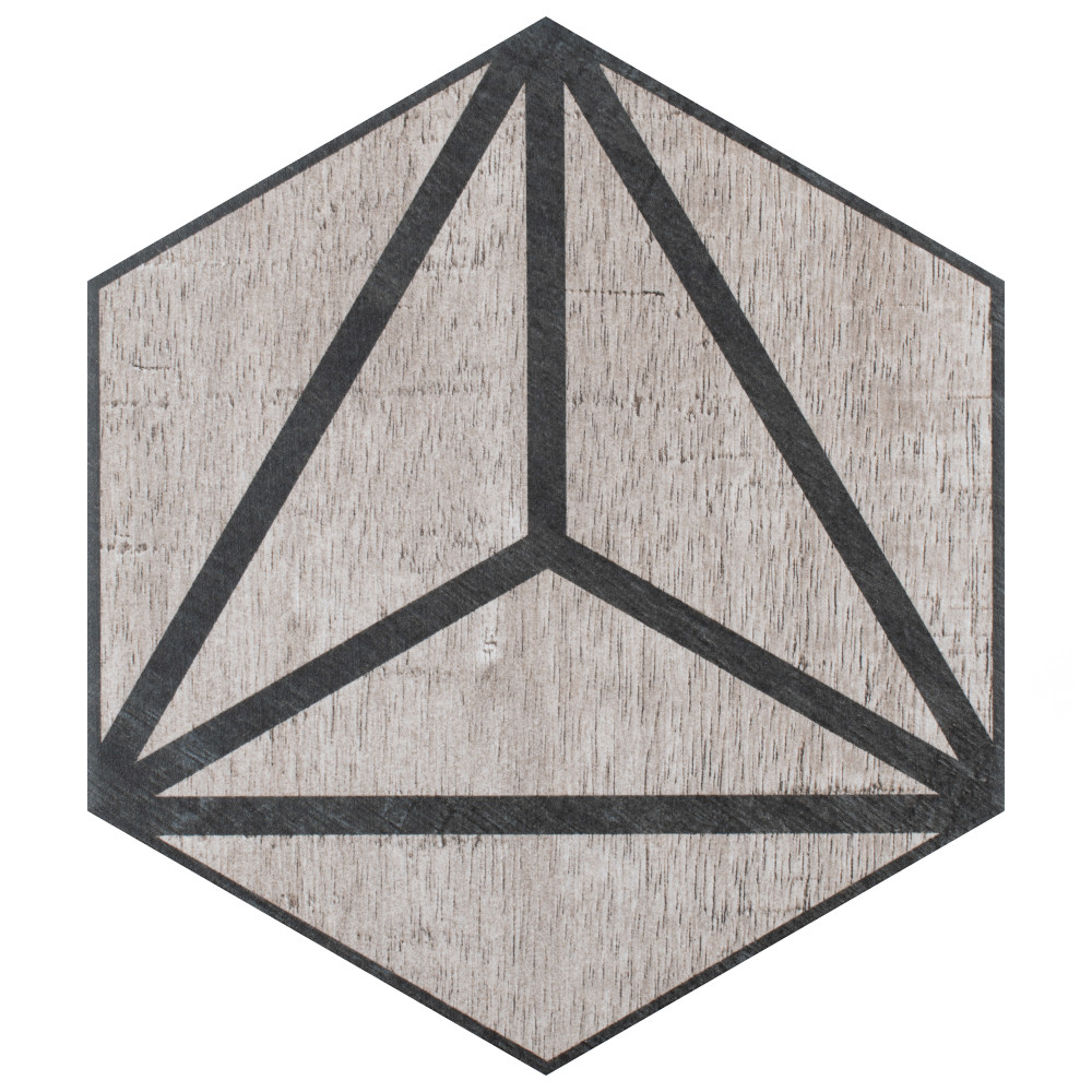 Sample – Sawnwood Tribeka Hex Grey Porcelain Floor and Wall Tile