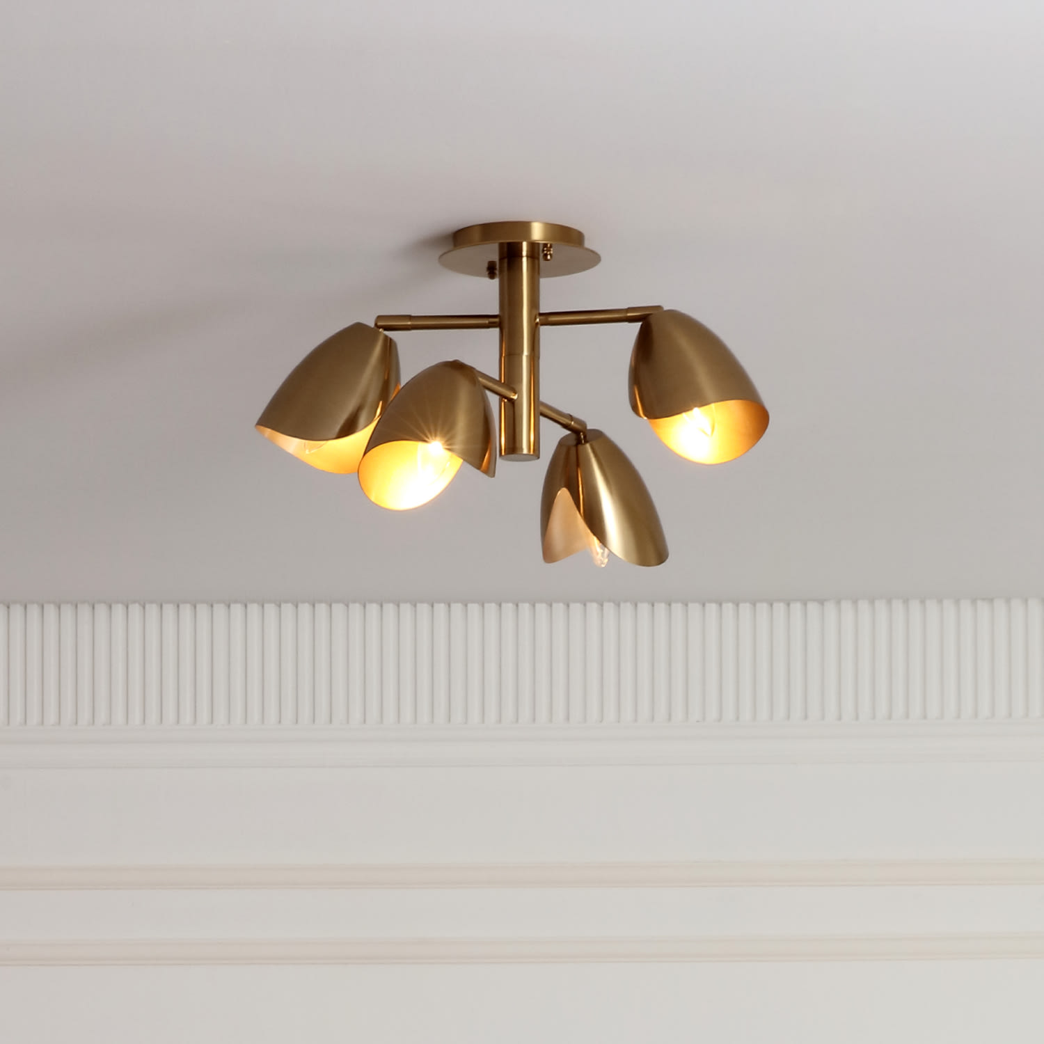 Splay 4 Light Flush Mount — installation 1