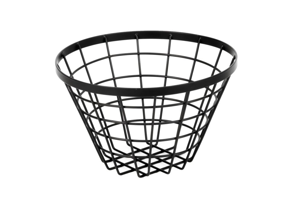 Cesta de metal redonda alta de 20.5 cm