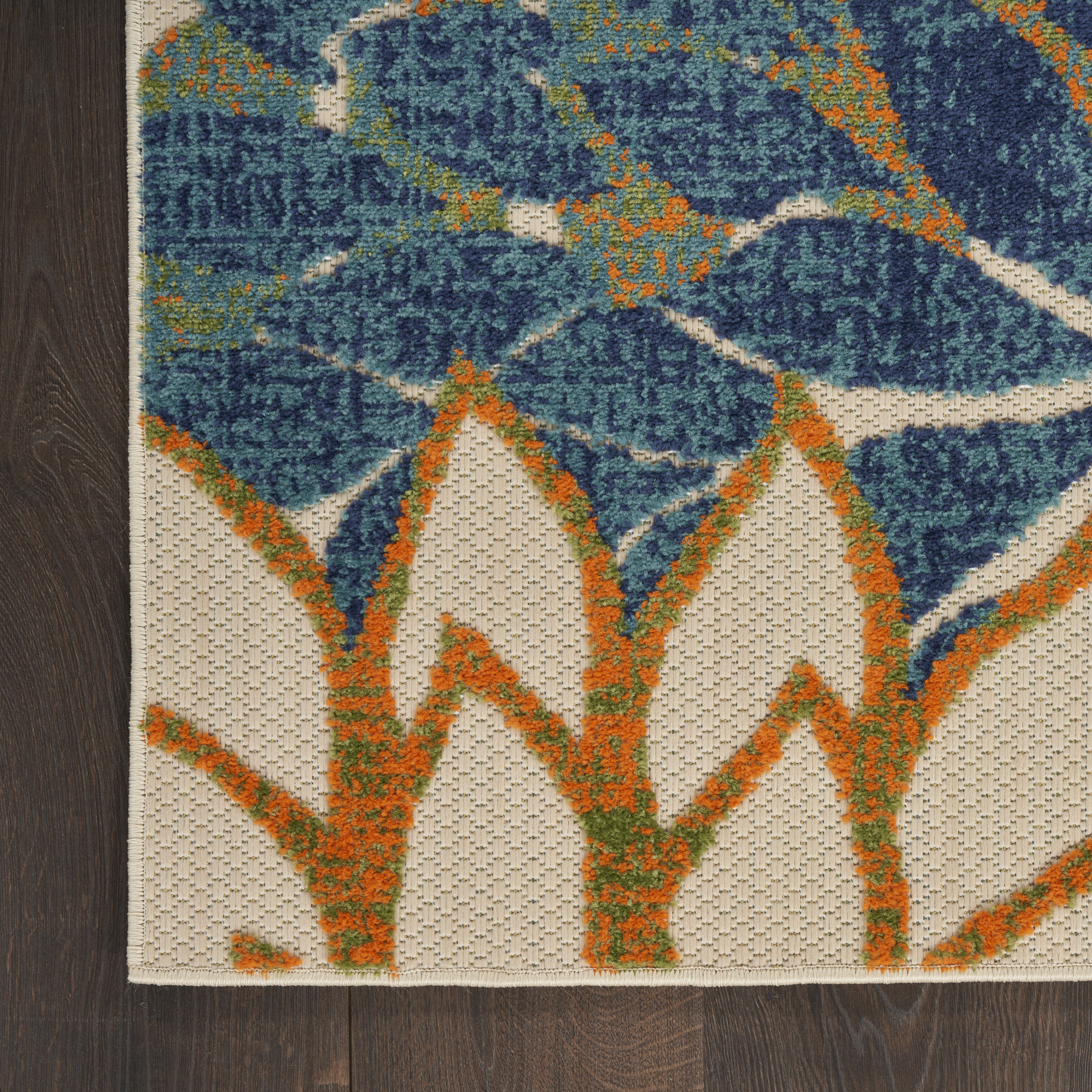 Nourison Aloha 7'10" x 10'6" Blue Green Tropical Rug
