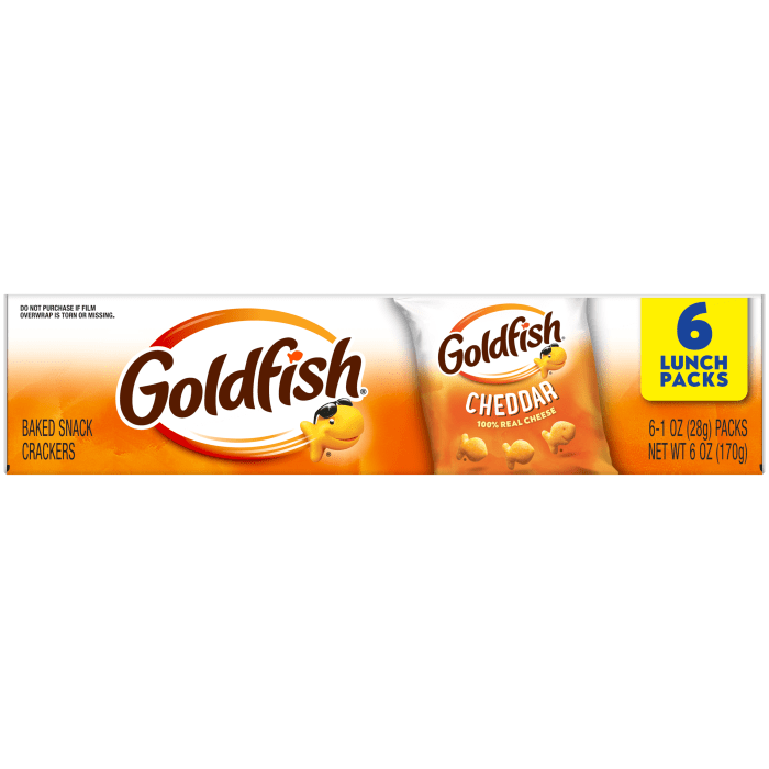 Goldfish® Cheddar Crackers, 6 count box, 1 oz, bag - Back Image
