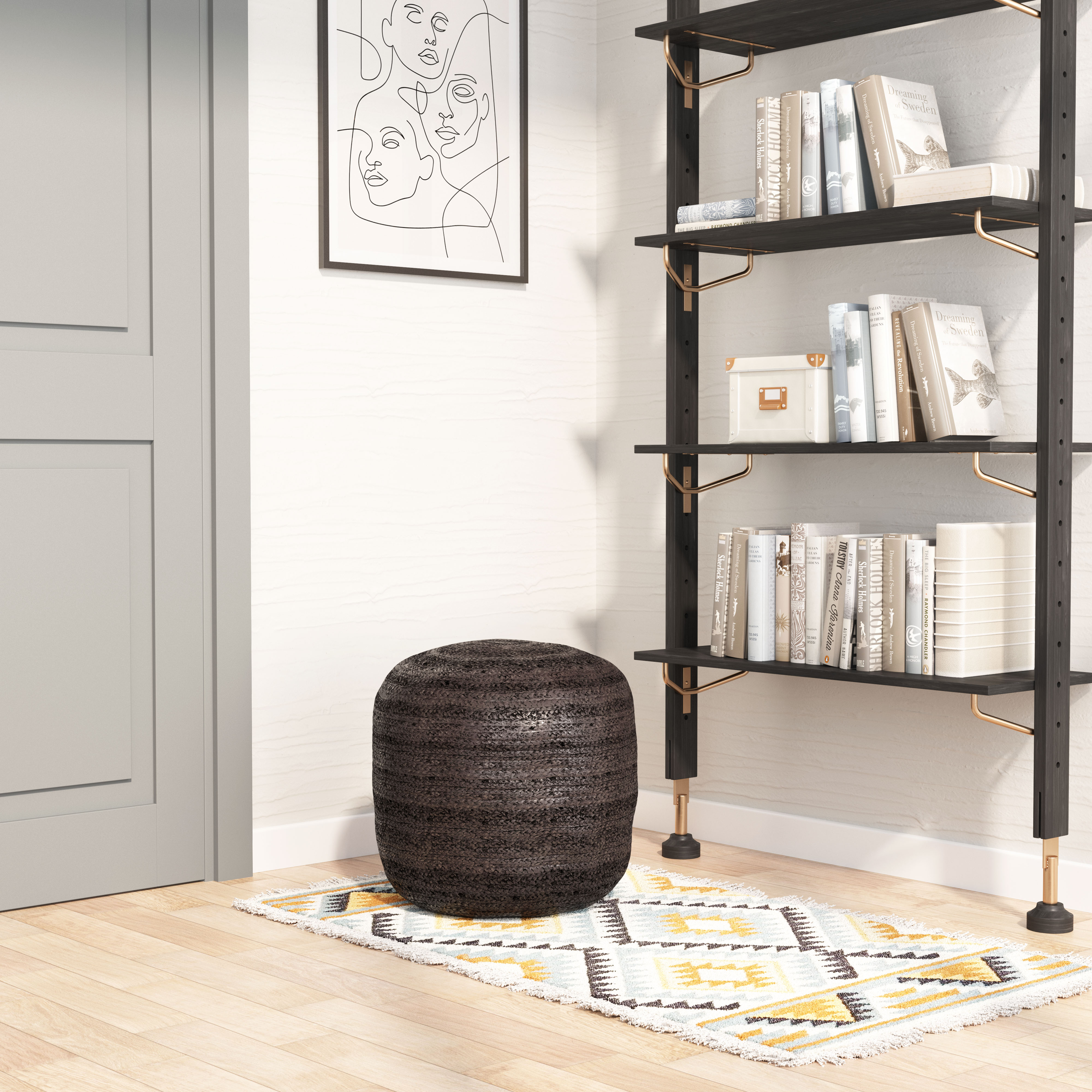 Lillian Ottoman Black product image