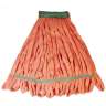 Golden Star, Relentless, Microfiber Looped-End Wet Mop Head with 1.25" Headband, Medium, Orange