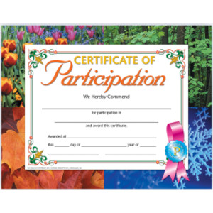 Certificate of Participation, 8.5" x 11", Pack of 30