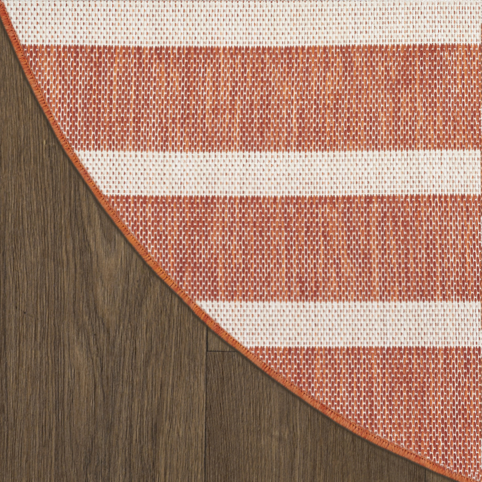 Nourison Positano 8' x Round Terracotta Ivory Modern Rug