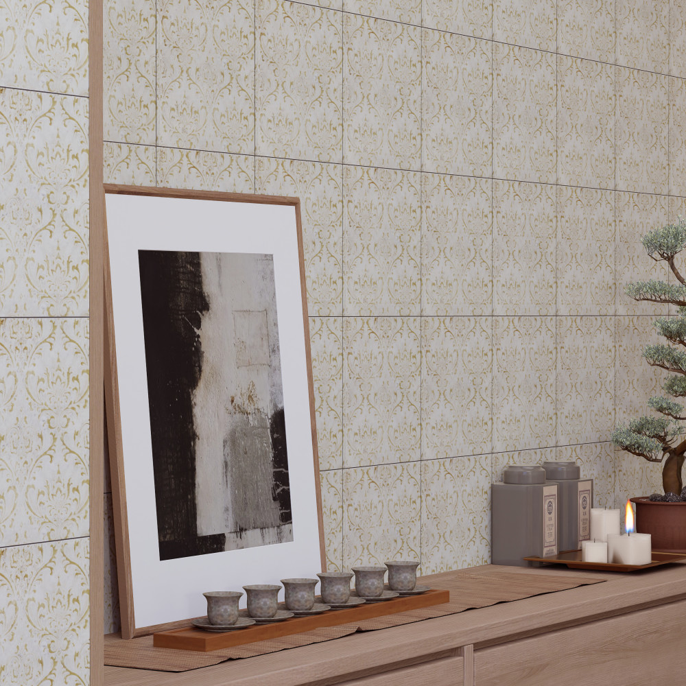 Milano Decor Daman Beige 7-7/8 in. x 7-7/8 in. Ceramic Wall Tile