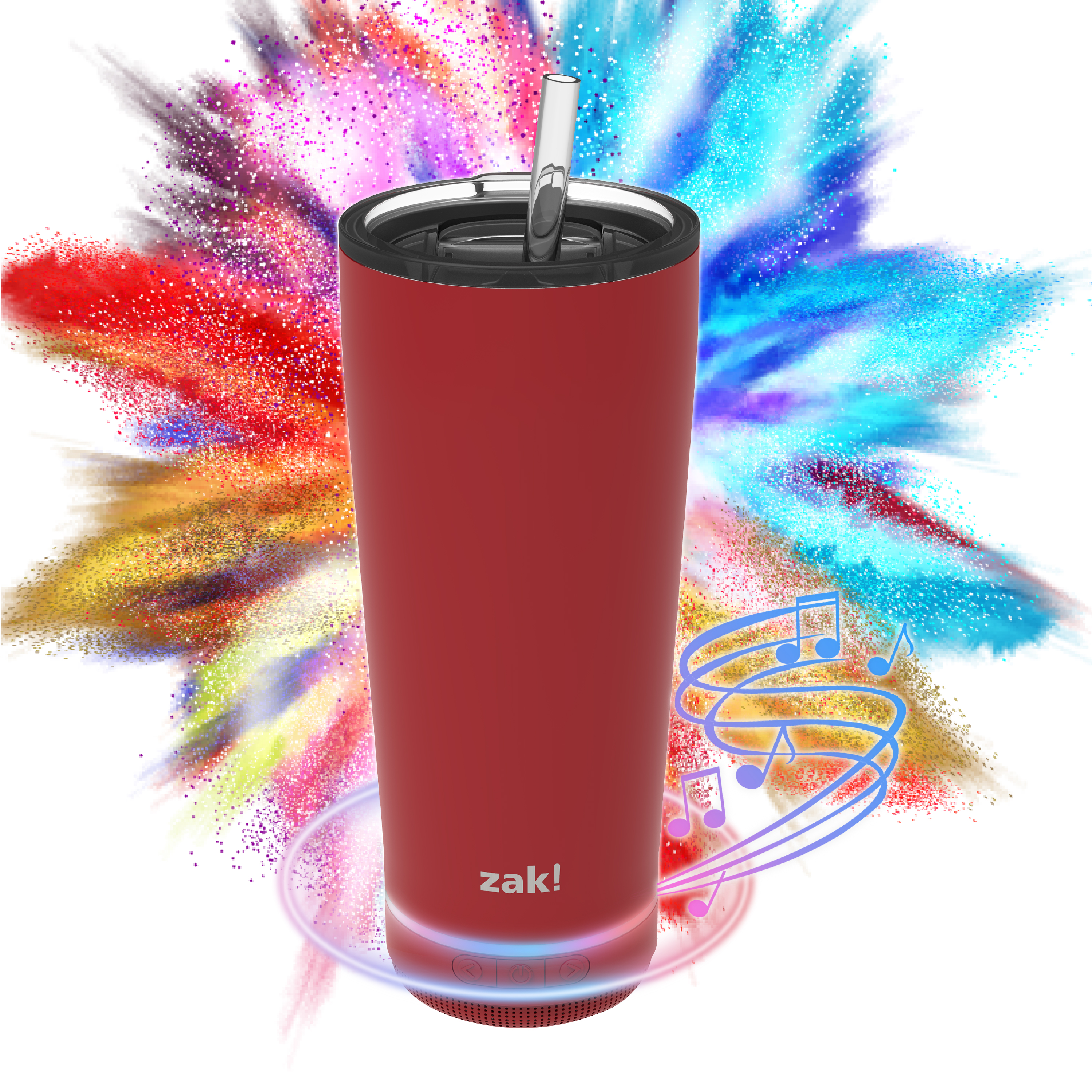 Zak Play 18 ounce Stainless Steel Tumbler with Bluetooth Speaker, Red slideshow image 14 Zak Play 18 ounce Stainless Steel Tumbler with Bluetooth Speaker, Red slideshow image 14