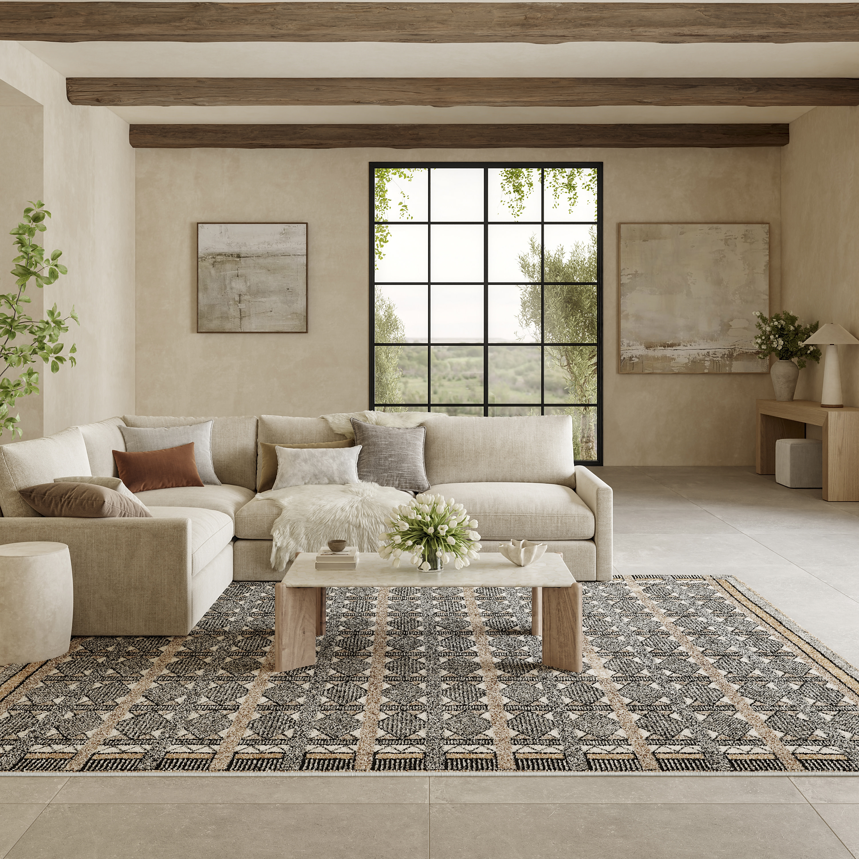 Nourison Nordic 8' x 10' Ivory Multicolor Modern Indoor Rug