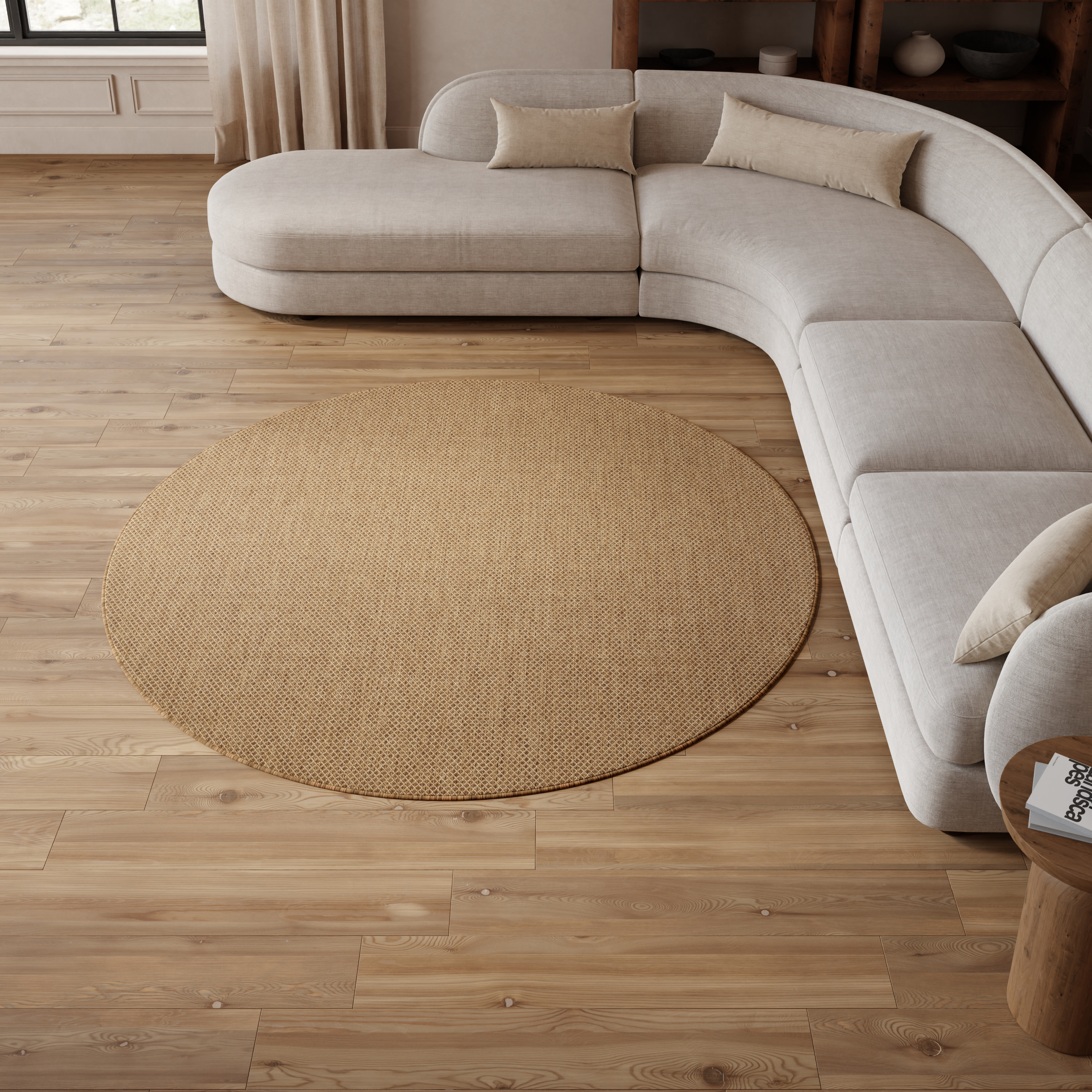 Nourison Courtyard 8' x Round Jute Modern Rug