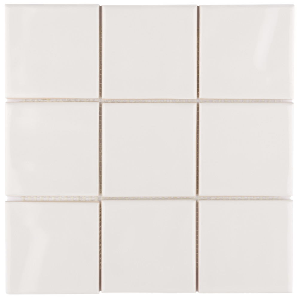Twist Square Soft Cream 11-3/4 in. x 11-3/4 in. Ceramic Mosaic Tile