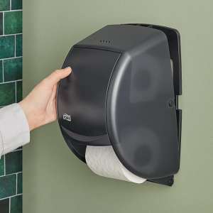 Tork, T24 Twin, Standard Bath Tissue Dispenser, Smoke