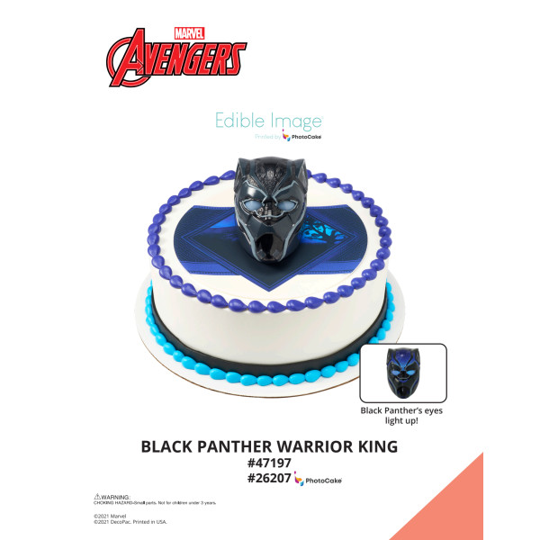 MARVEL Avengers Black Panther Warrior King The Magic of Cakes® PhotoCake® Enhanced Round Background Page