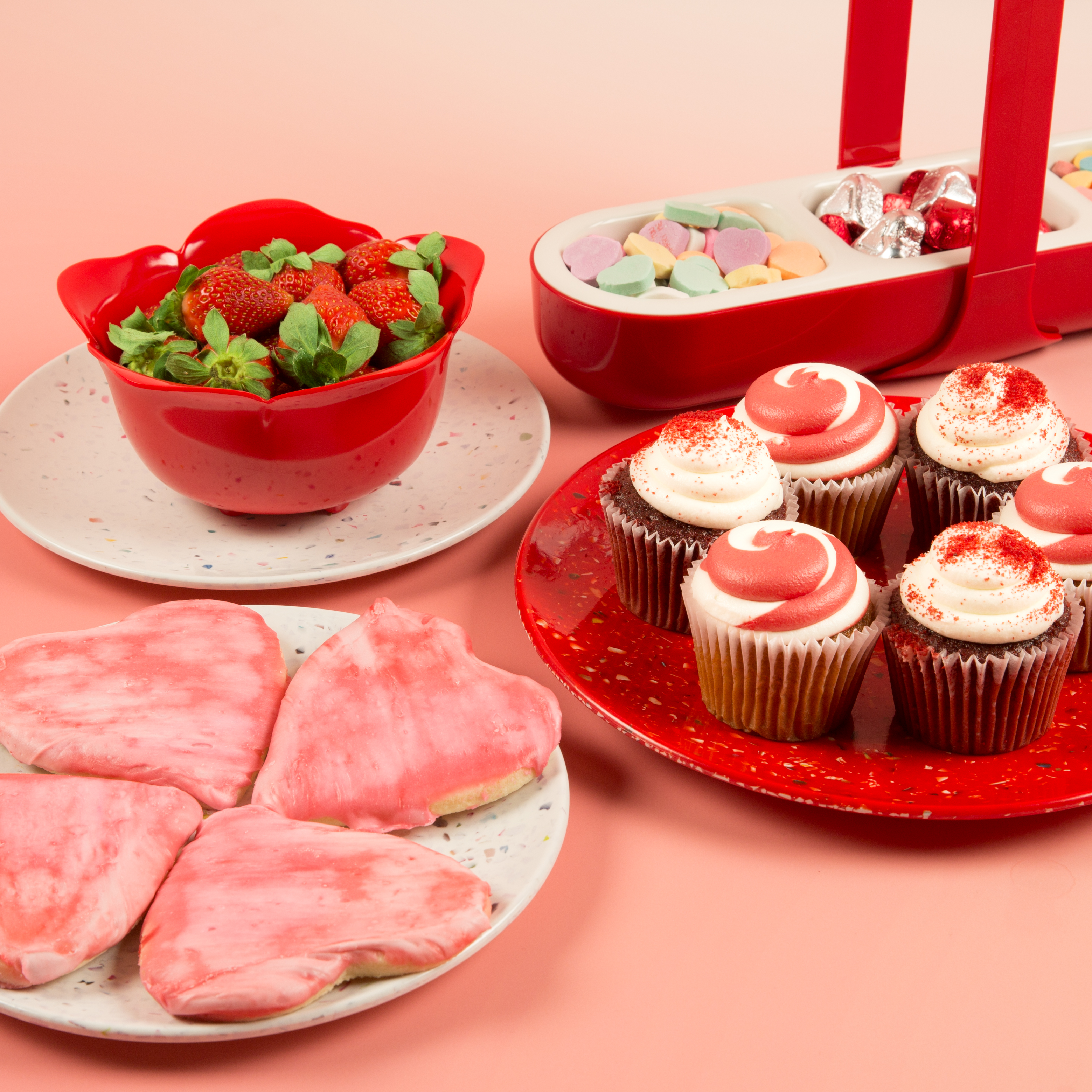 Confetti Salad Plate, Red slideshow image 10 Confetti Salad Plate, Red slideshow image 10