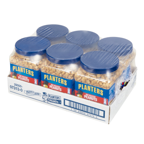 PLANTERS(r) Peanuts Dry Roast 6/34.5 oz . C1RA - Front Right Closed Case (Hi Res)