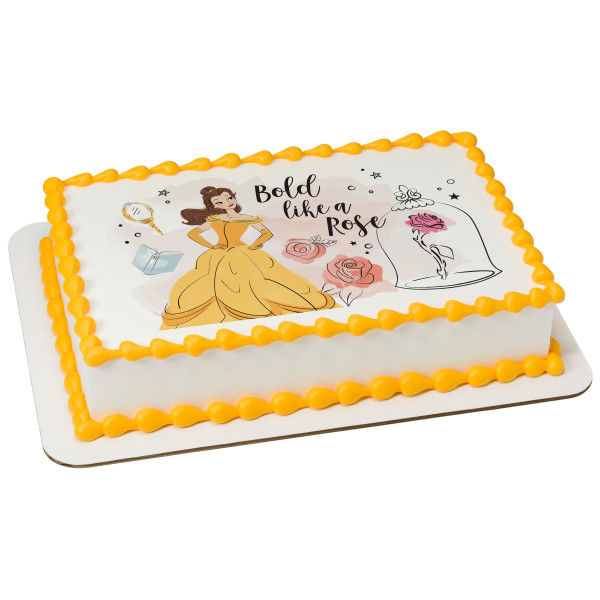 Disney Princess Belle Bold Like A Rose PhotoCake® Edible Image®