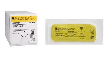 Henry Schein 3-0 Plain Gut Sutures, C-9, 18"