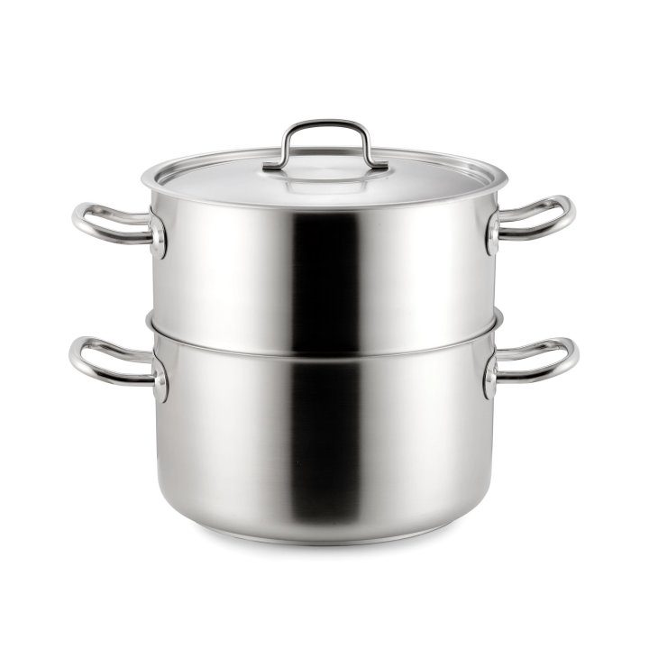 Set de olla de vapor Inox-Pro con fondo de 28 centímetros y olla superior con tapa