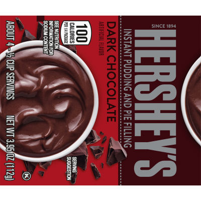 Hershey's Dark Chocolate Instant Pudding & Pie Filling, 3.95 oz Box