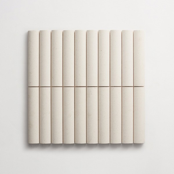 lapidary | cabochon short mosaic sheet | white limestone 
