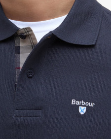 Tartan Pique Polo Shirt Navy-Dress