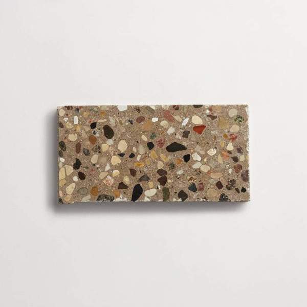 forage terrazzo | split field tile | honed | mouse | sample 