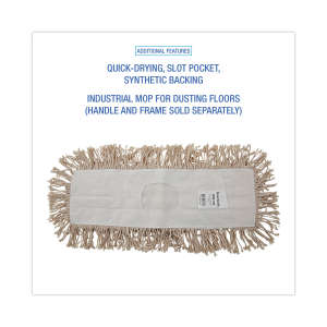 Boardwalk, Industrial Hygrade Cotton Dust Mop Head, 18"W, White
