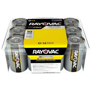 Rayovac Ultra Pro D Alkaline Batteries 12 Pack