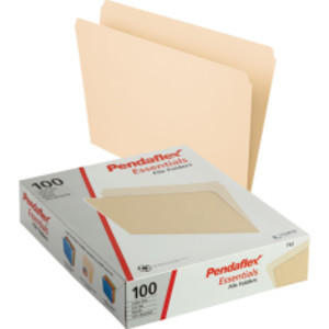 File Folders, Letter Size, Manila, Straight Cut, Box of 100