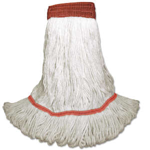 Boardwalk, Saddleback, Large, Looped-End, 5" Headband, Rayon, White, Wet Mop