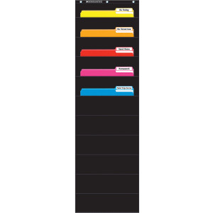 File Organizer 10-Pocket Chart, 14" x 46-1/2", Black