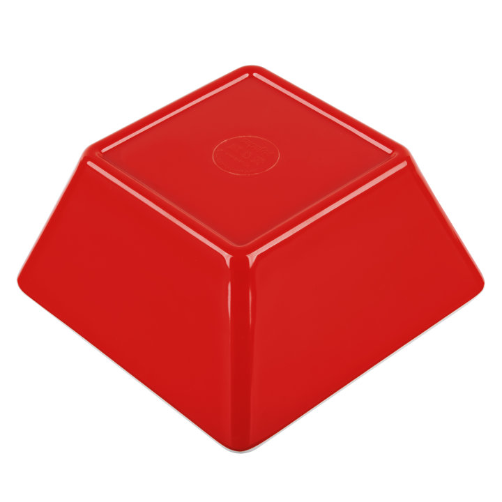 Medium square melamine cubic display bowl in red