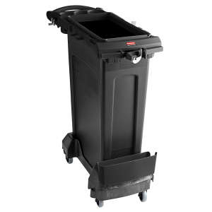 Rubbermaid Commercial, Slim Jim, Single-Stream Cleaning Cart Kit, 23 gal, Resin, Black, Rectangle, Receptacle
