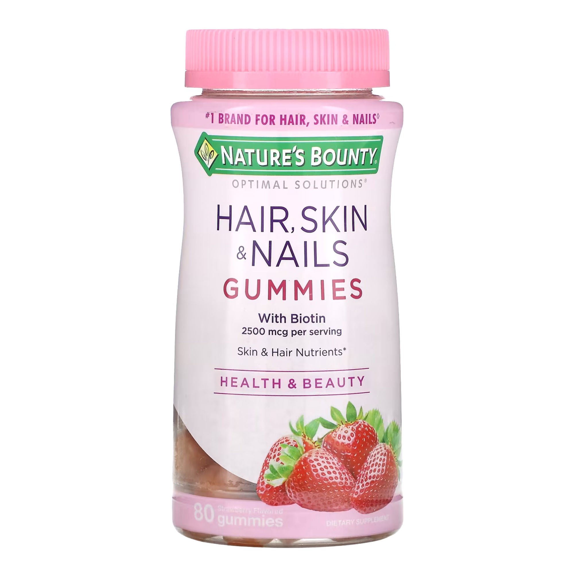 Nature's Bounty® Optimal Solutions Hair, Skin & Nails w/ Biotin Strawberry Gummy